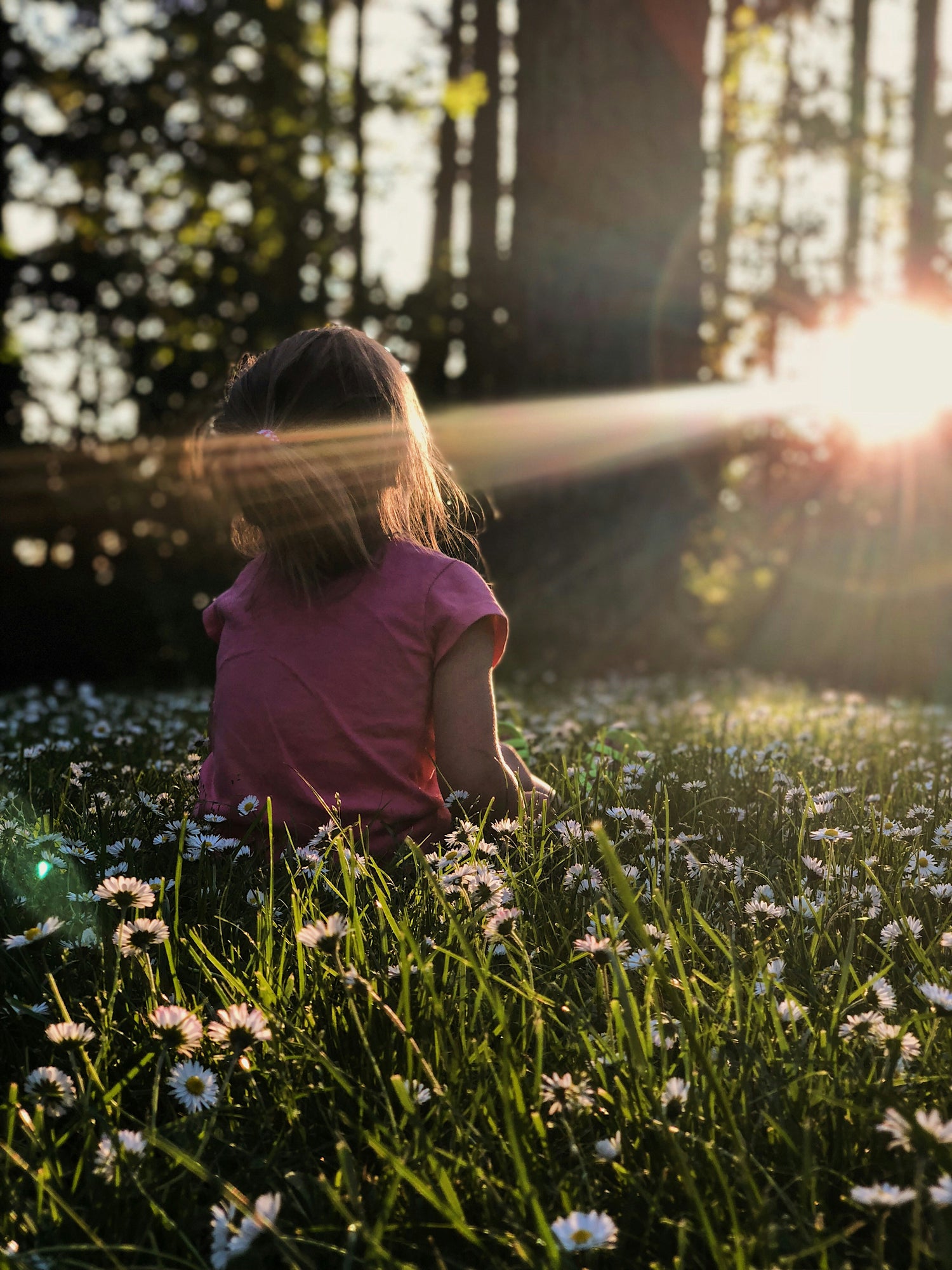Child sitting in nature